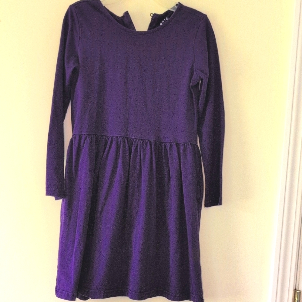 Purple Long Sleeve Kids Dress